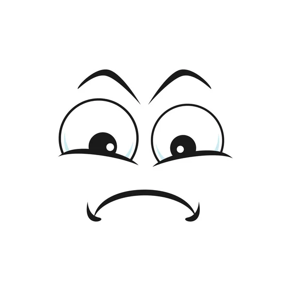 Vecteur Stock Cartoon face vector icon, frightened worry emoji