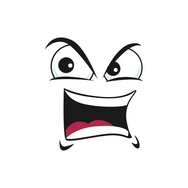 Grumpy Sura Emoji Ireful Eller Rageful Emoticon Isolerad Ikon Vector — Stock vektor