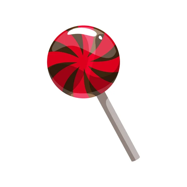 Caramelo Piruleta Remolinado Caramelo Color Caramelo Icono Realista Vector Redondo — Vector de stock