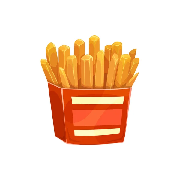 French Potato Fries Fast Food Box Menu Vector Isolated Icon — Stock Vector