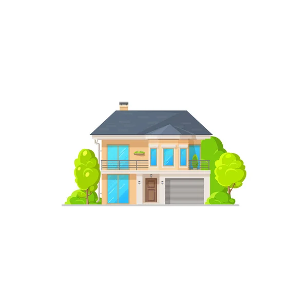 Home House Villa Bungalow Condominium Building Vector Icon Flat Isolated — Stock Vector