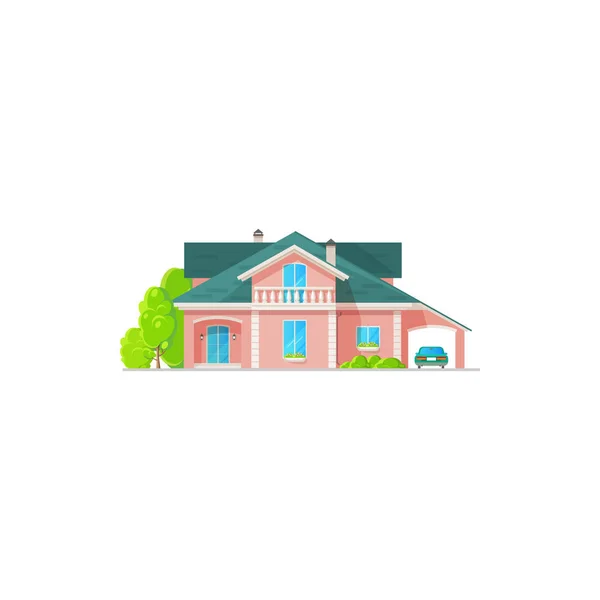 Σπίτι Βίλα Αρχοντικό Κτίριο Εξοχικό Σπίτι Αρχοντικό Διάνυσμα Απομονωμένη Ιδιοκτησία — Διανυσματικό Αρχείο