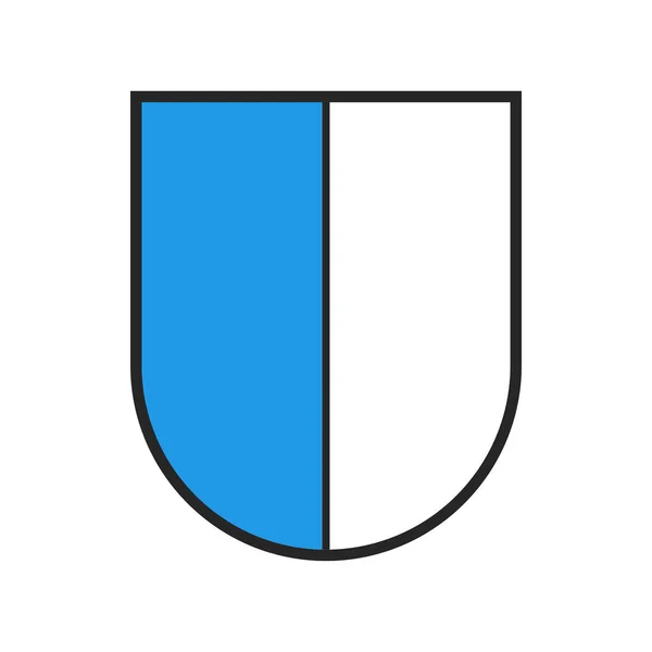瑞士州旗瑞士卢塞恩国徽 施维兹州国徽 卢塞恩的瑞士州或州 蓝白相间的纹章 — 图库矢量图片
