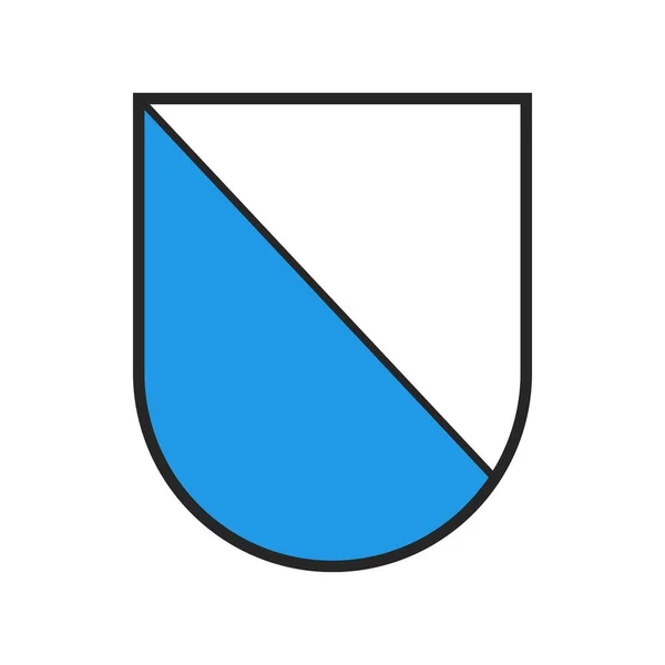瑞士州旗 瑞士苏黎世纹章 矢量纹章冠冕盾 苏黎世州或瑞士州的Schweiz Kanton或Schweiz Kanton 州和市的徽章或纹章 白色和蓝色的纹章 — 图库矢量图片