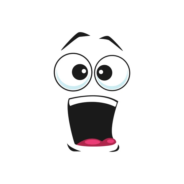 Cartoon Face Vector Icon Surprised Shocked Yelling Facial Expression Astonished — Stock Vector