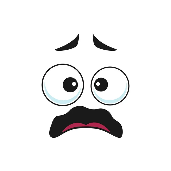 Cartoon Gesichtsvektorsymbol Verängstigtes Sorgen Emoji Verängstigter Gesichtsausdruck Mit Weit Geöffneten — Stockvektor