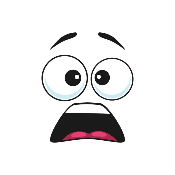 Vettore Faccia Cartone Animato Sorpreso Emoji Divertente Stupito Espressione Del — Vettoriale Stock