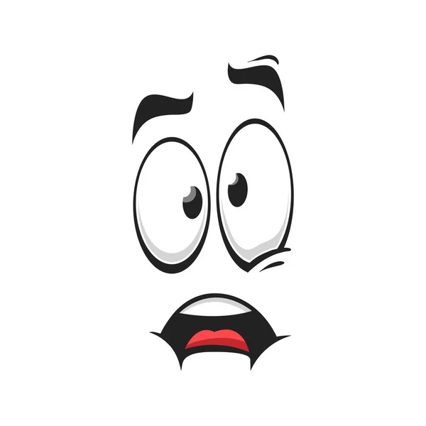 Cartoon Face Vector Icon Surprised Frightened Worry Emoji Scared Facial — Stock Vector