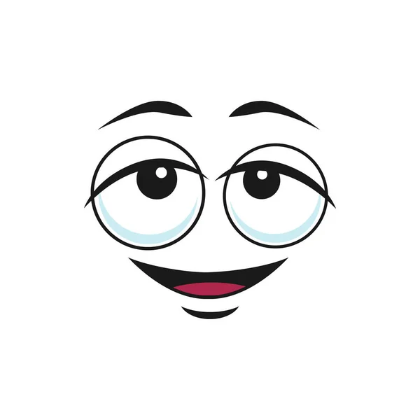 Cartoon Faccia Vettoriale Icona Divertente Emoji Sognante Sognante Rilassato Espressione — Vettoriale Stock