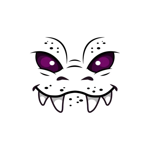 Monster face isolated vector icon, cartoon emoji of angry demon, Halloween  spooky creature emotion. Roaring devil with sharp fangs and red creepy eyes  Stock Vector Image & Art - Alamy