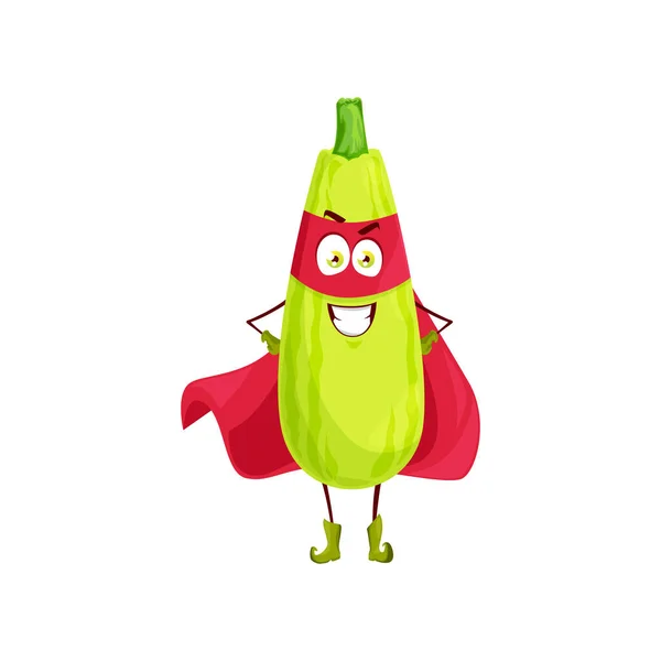 Cartoon Squash Super Héros Isolé Icône Vectorielle Légume Drôle Manteau — Image vectorielle