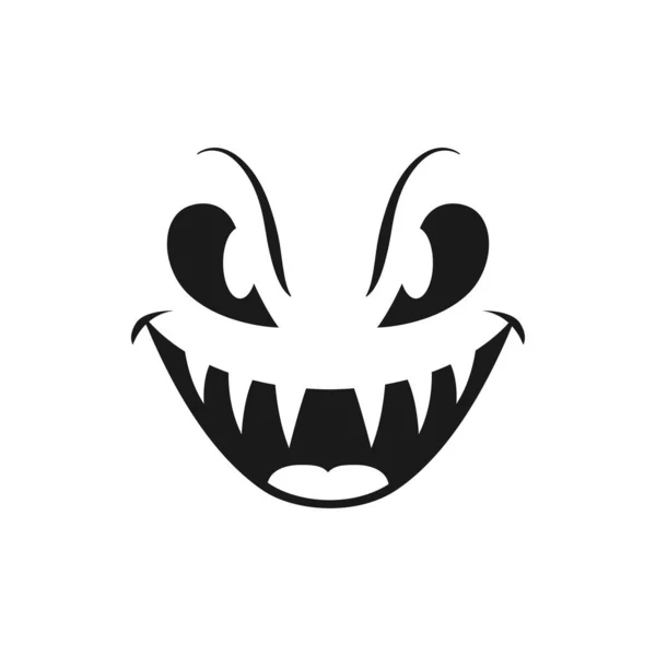 Ícone Vetor Rosto Halloween Sorriso Assustador Mal Olhos Assustadores Abóbora — Vetor de Stock