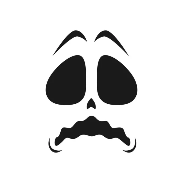 Asustado Fantasma Cara Vector Icono Emoji Halloween Temible Emoción Espeluznante — Vector de stock