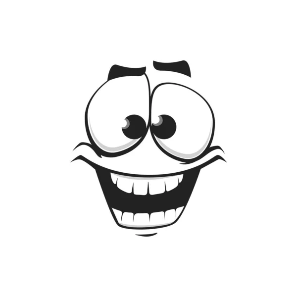 Cartoon Face Isolated Vector Icon Wide Smile Facial Emoji Funny — Stock Vector
