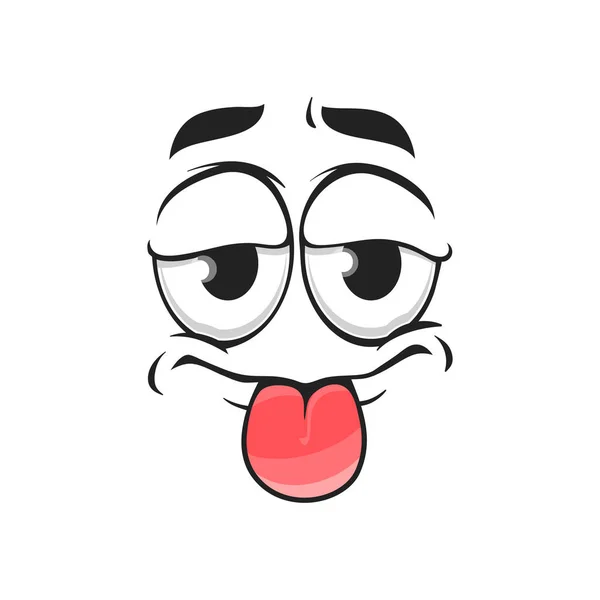 Cartoon Face Show Tongue Vector Icon Indifferent Emoji Funny Facial — Stock Vector