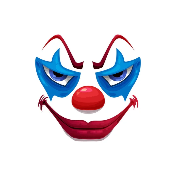 Griezelige Clown Gezicht Vector Icoon Glimlachende Funster Masker Met Make — Stockvector