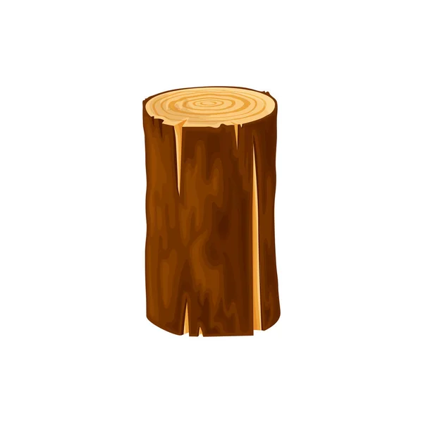 Tronco Redondo Madera Para Fuego Fogata Aislado Icono Dibujos Animados — Vector de stock