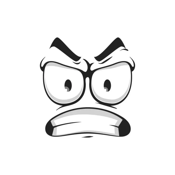 Grumpy Sullen Emoji Ireful Rageful Smiley Facial Emotion Isolated Icon — Stock Vector