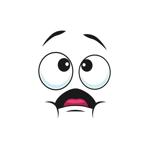 Vecteur Stock Cartoon face vector icon, frightened worry emoji