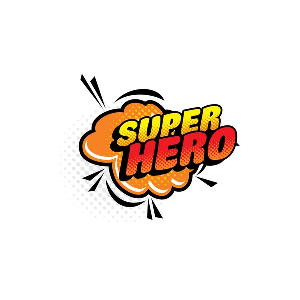 超级英雄漫画半色调泡泡隔离矢量图标 卡通流行艺术演讲气球 复古云爆炸与点点图案 超级英雄古董声符号 — 图库矢量图片
