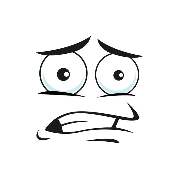 Vecteur Stock Cartoon face vector icon, frightened worry emoji