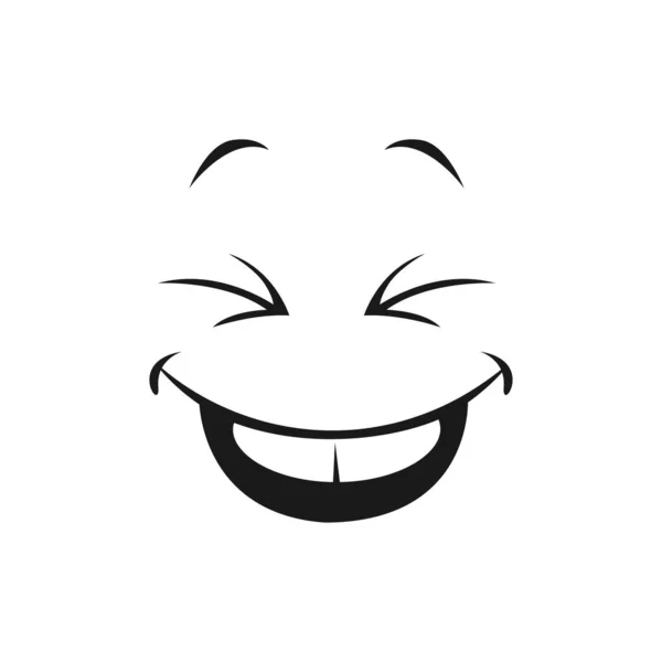 Zufriedene Emojis Lachender Kopf Mit Blinzelnden Augen Und Offenem Mund — Stockvektor