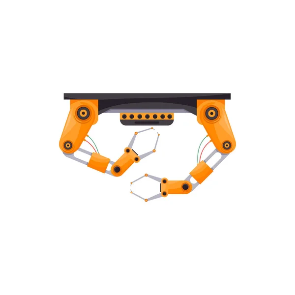 Заводская Автоматизация Роботизированных Рук Захватами Изолированной Реалистичной Иконки Технология Векторного — стоковый вектор