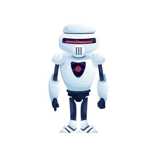 仮想アンドロイド子供のおもちゃ隔離された白いデジタルロボット ヘルメットのベクトルロボット 未来的なフレンドリーボット 人工知能文字 ヴィンテージ宇宙飛行士 ヒューマノイド インテリジェントマシンアシスタント — ストックベクタ