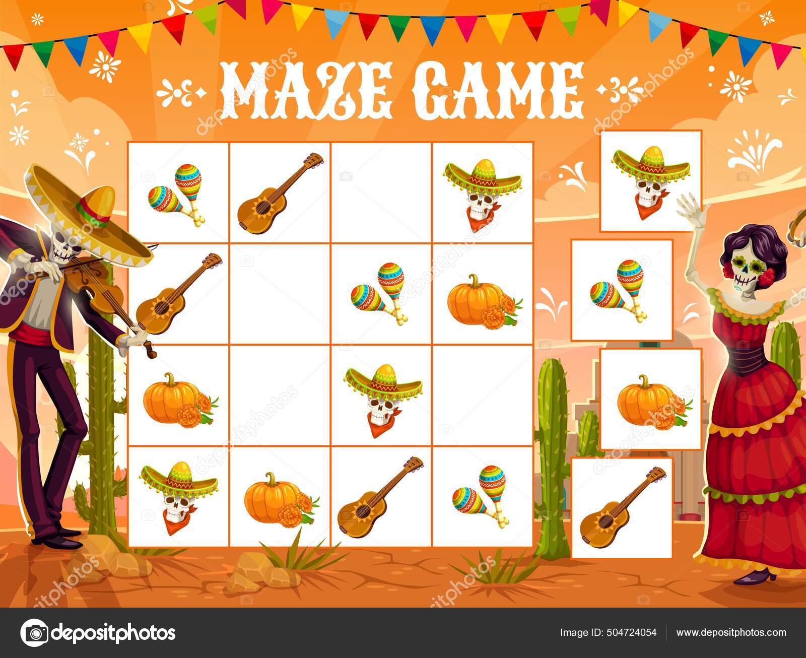 Sudoku Jogo Infantil Desenho Animado Tex Mex Comida Mexicana