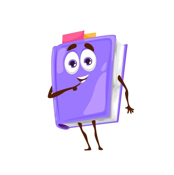 Cartoon Boek Schoolboek Bestseller Schattig Karakter Schoolbriefpapier Grappige Mascotte Met — Stockvector