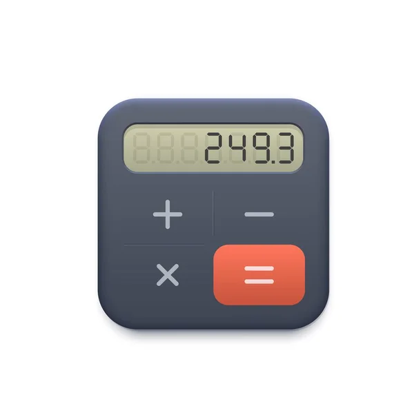 Business Calculator Web Icoon Met Display Knoppen Boekhouding Financiën Zakelijke — Stockvector