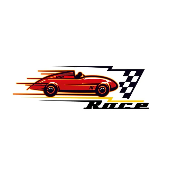 Racing Car Icon Sport Rally Muscle Cars Vintage Automobiles Vector — Stock Vector