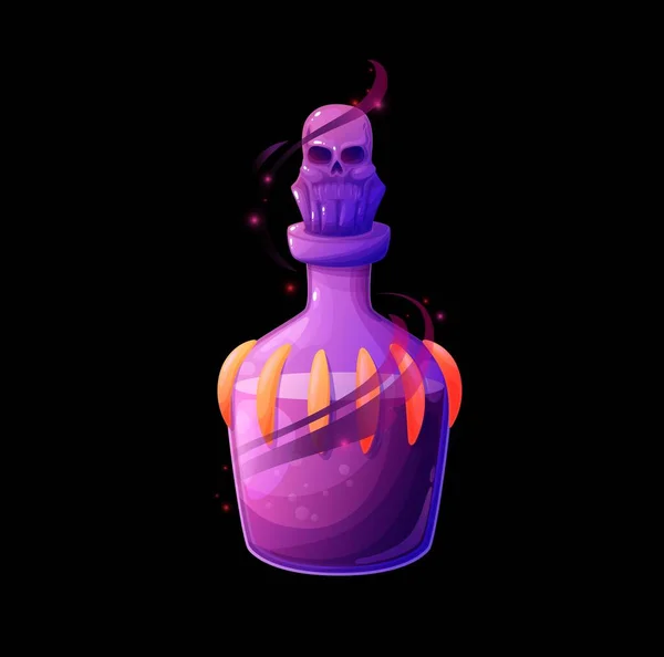 Bouteille Potion Avec Élixir Mort Fiole Vectorielle Verre Magique Avec — Image vectorielle