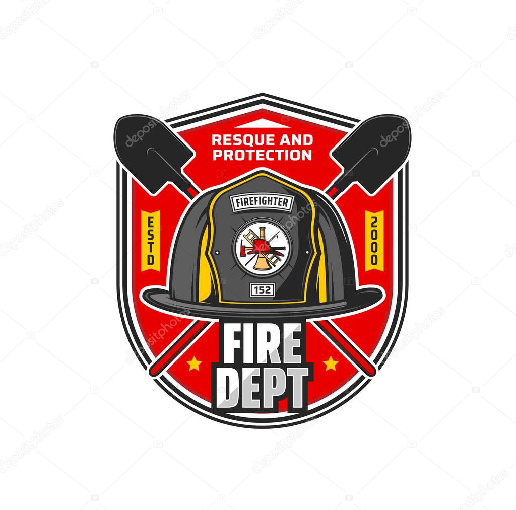 Icono del departamento de bomberos. Departamento de bomberos, insignia