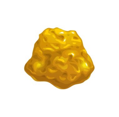 Çizgi film altın külçesi, maden cevheri ya da oyun arayüzü elementi. Vektör sarı parlayan taş, altın parçası, evet ya da Gui fantezi oyunu için nesne. Altın madeni ya da altın madeni, izole edilmiş parlak değerli kaya