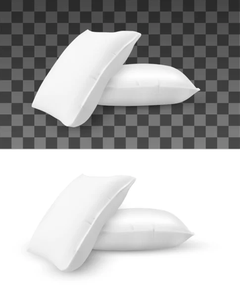 Pillow Stack Vector Mockup Van Realistische Kussens Stapel Van Witte — Stockvector