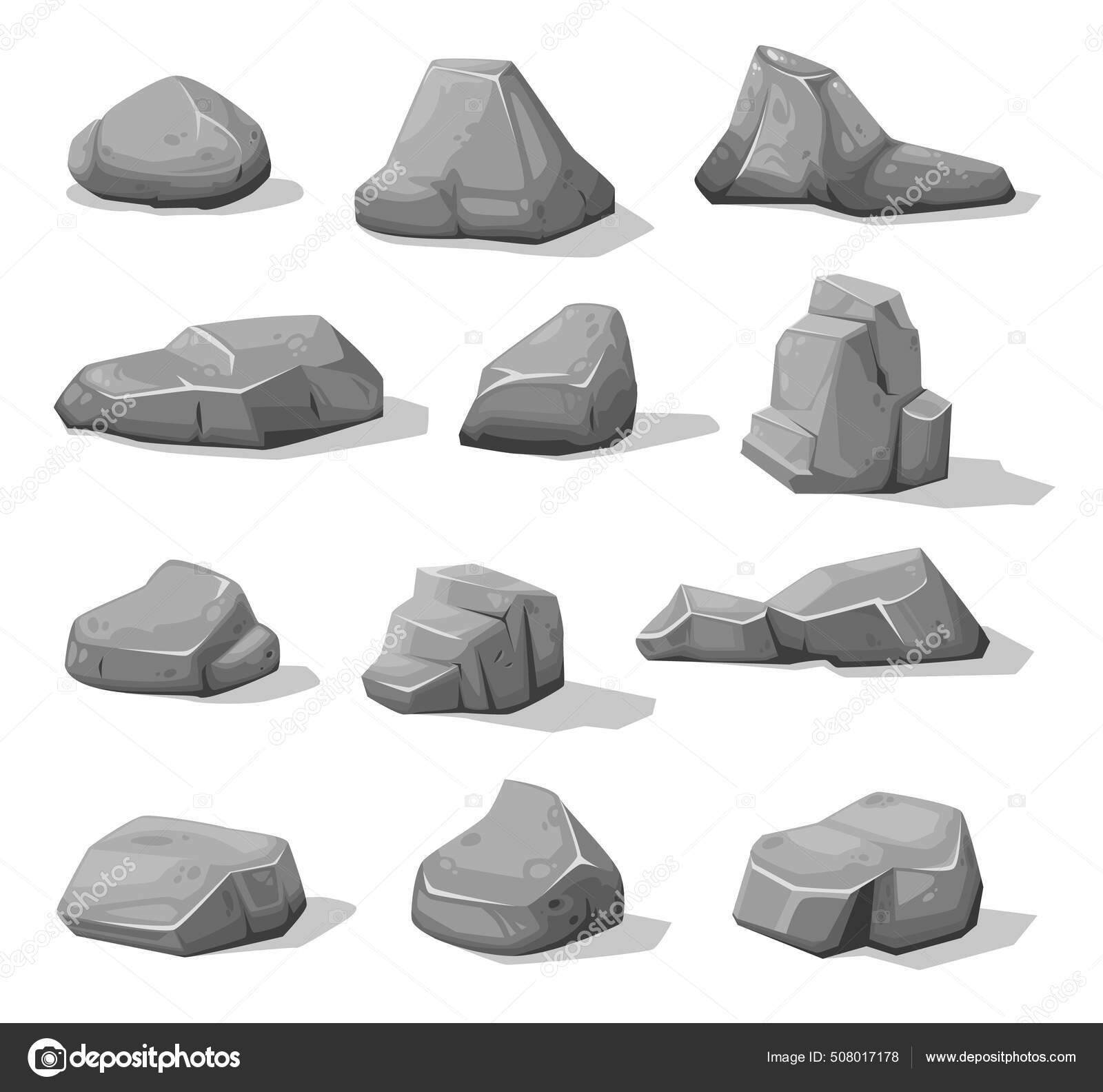 Elemento de desenho animado do jogo de mina de formação de pedra