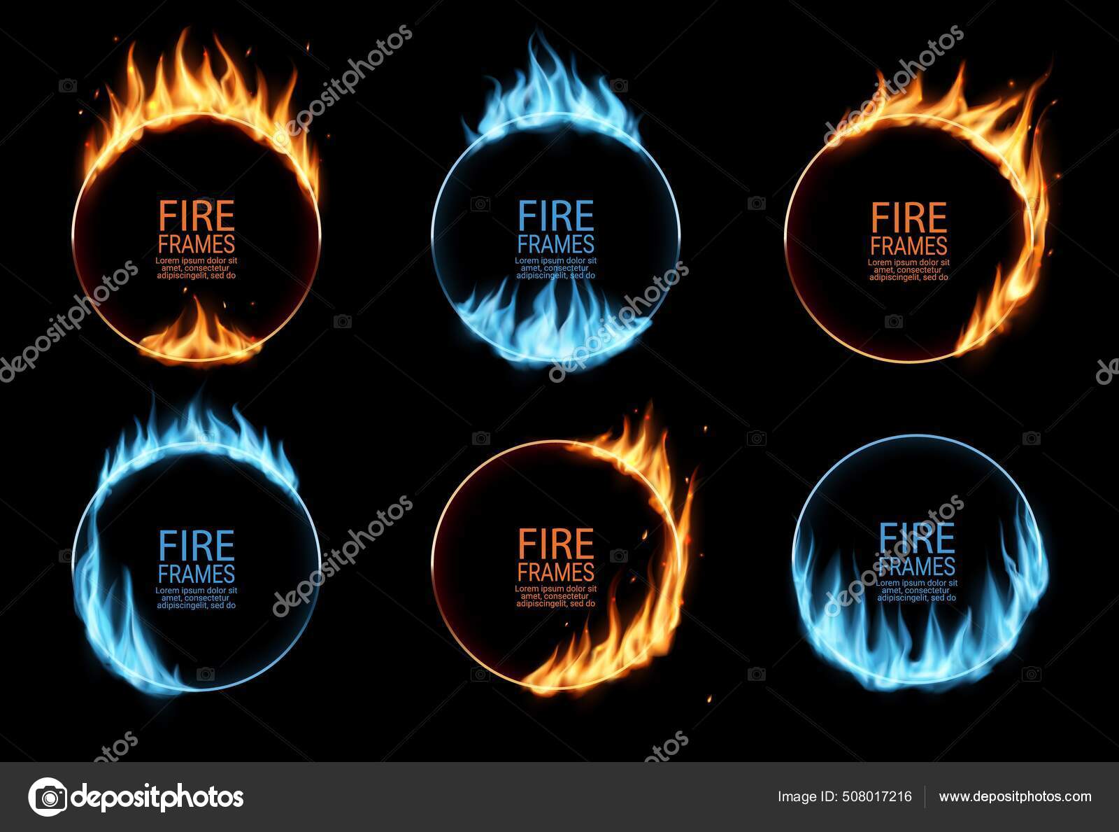 Vetores de Azul Fogo Fogo Realista Set e mais imagens de Azul - Azul,  Chama, Vector - iStock