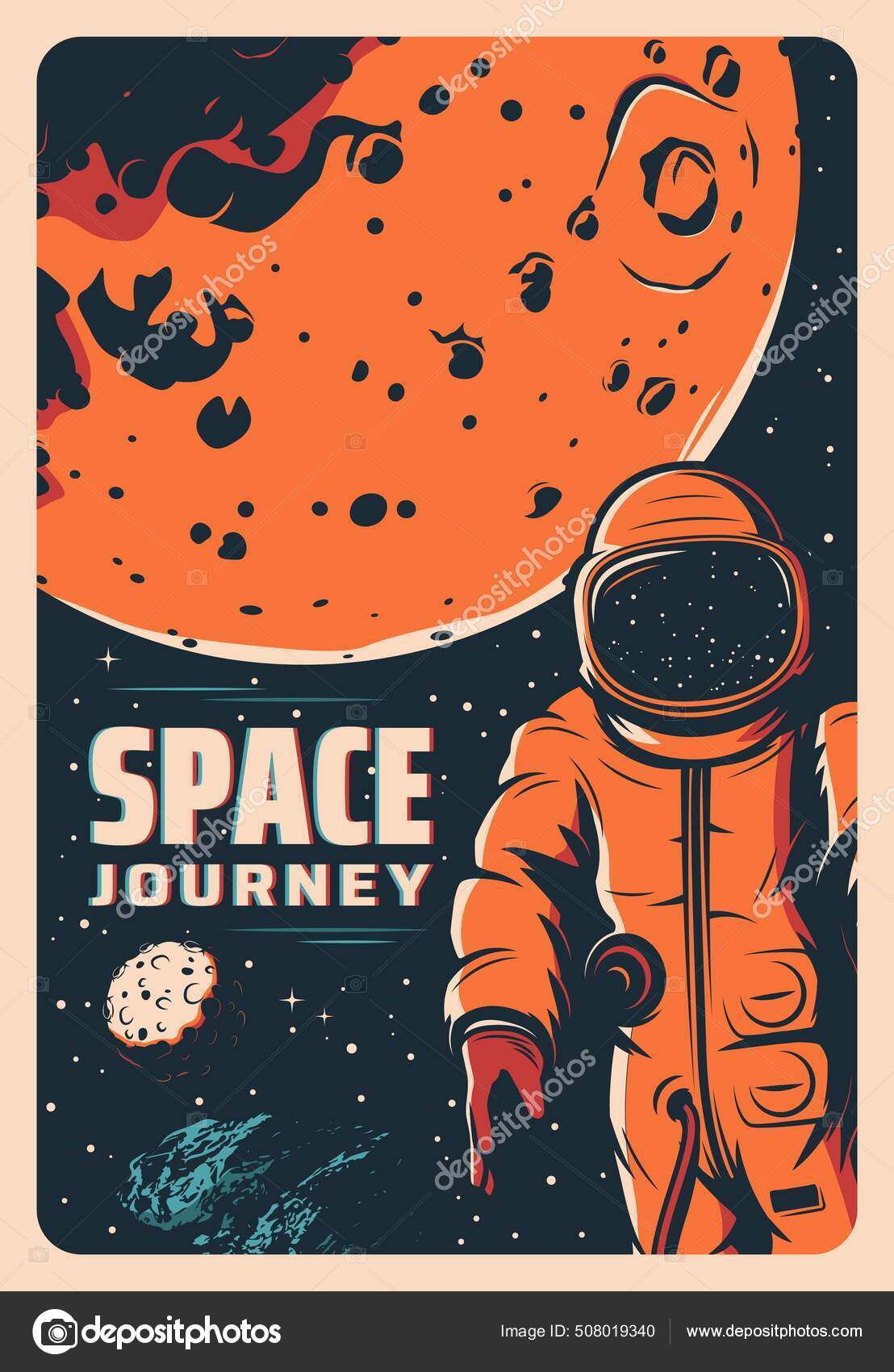 Astronaute Dans L'espace Habit Space Explorer Poster Illustration