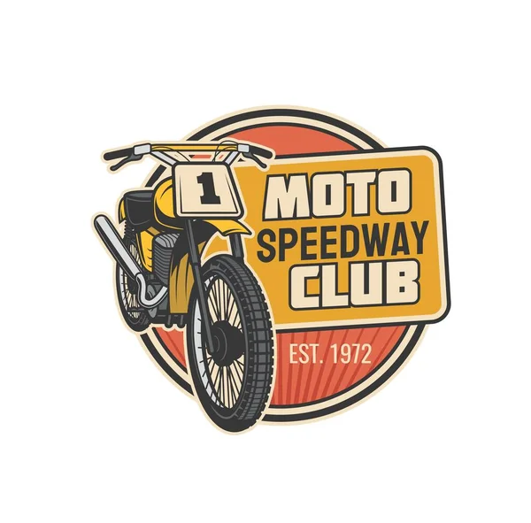 Moto Speedway Club Vector Icoon Van Motorsport Motorfiets Motor Fiets — Stockvector