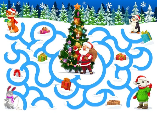 Jogo Natal Quebra Cabeça Com Labirinto Vetorial Mapa Labirinto Crianças  imagem vetorial de Seamartini© 504998028