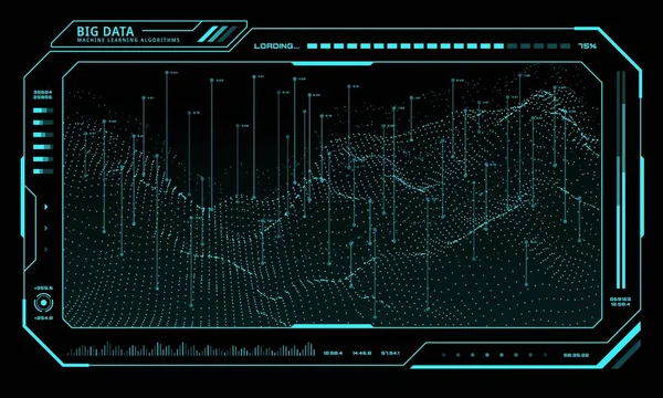 Мережа Технологій Big Data Футуристичний Hud Цифровому Дисплеї Вектор Інтерфейс — стоковий вектор