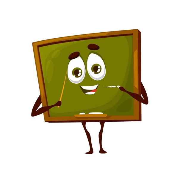 Cartoon School Board Cute Character School Green Chalkboard Funny Mascot — Stock Vector