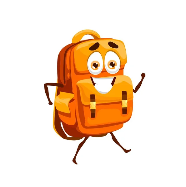 Τσάντα Του Σχολείου Κινουμένων Σχεδίων Χαρακτήρας Μασκότ Σχολική Τσάντα Αστεία — Διανυσματικό Αρχείο