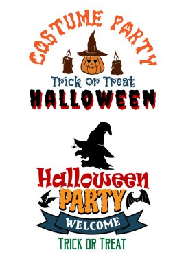 Halloween costume party banners clipart