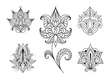 Farsça çiçek desenli bezemeler