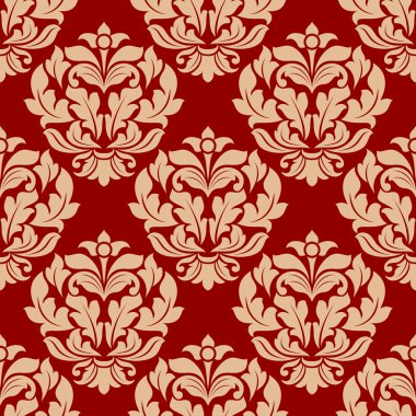 Retro bej çiçekli seamless modeli