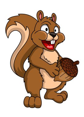 karikatür Sincap ile palamut