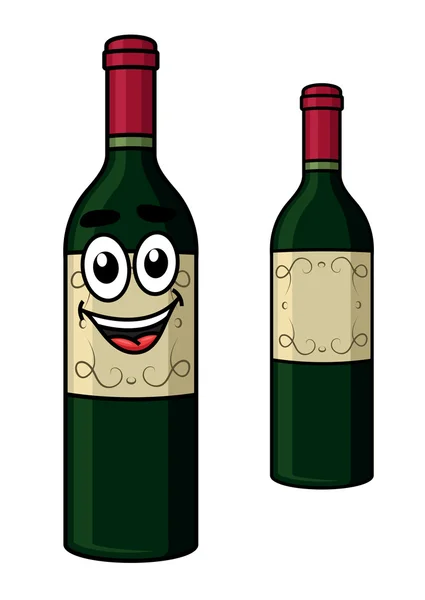 Cartoon wine bottle — Stock Vector