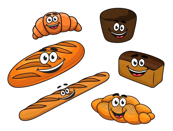 Γελοιογραφία ψωμί Αρτοποιεία-Φούρνοι — Διανυσματικό Αρχείο